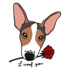 Jack Russell Rose Sticker