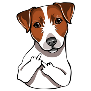 Jack Russell Terrier Middle Finger Sticker