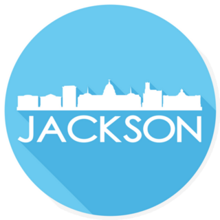 Jackson Mississippi Blue Icon Skyline Sticker