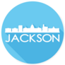 Jackson Mississippi Blue Icon Skyline Sticker