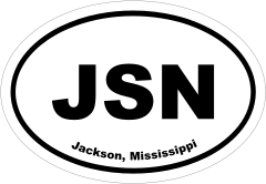 Jackson, Mississippi Oval Stickers