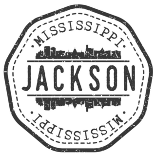Jackson, Ms,  Stamp Skyline Silhouette Sticker