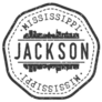 Jackson, Ms,  Stamp Skyline Silhouette Sticker