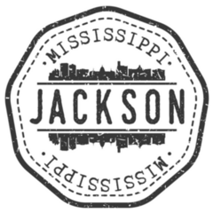 Jackson, Ms,  Stamp Skyline Silhouette Sticker