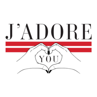 Jadore You French Slogan Heart Made Of Hands Sticker