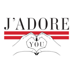 Jadore You French Slogan Heart Made Of Hands Sticker
