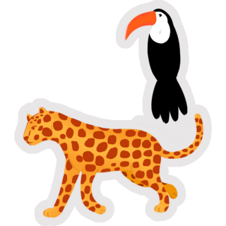 Jaguar And A Toucan Sticker