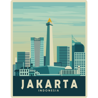 Jakarta City Landmark View Indonesia Sticker