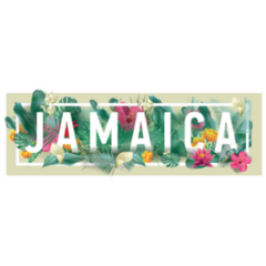 Jamaica City Typographic Floral Sticker