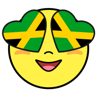 Jamaica Emoji Icon Heart Eyes Sticker