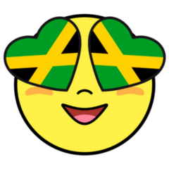 Jamaica Emoji Icon Heart Eyes Sticker