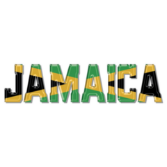 Jamaica Flag Text Sticker