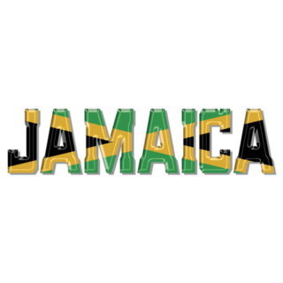 Jamaica Flag Text Sticker