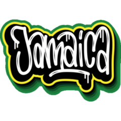 Jamaica Hand Lettering Graffiti Sticker
