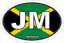 Jamaica Jm Flag Oval Sticker