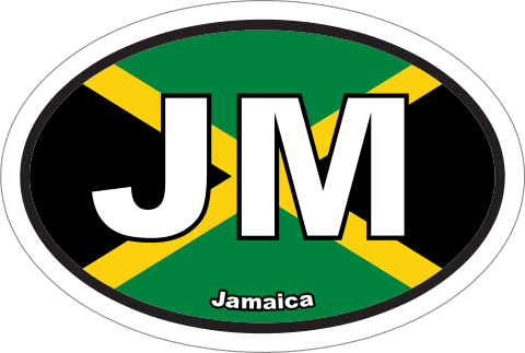 Vibrant, High-Quality Jamaica Jm Flag Oval Stickers