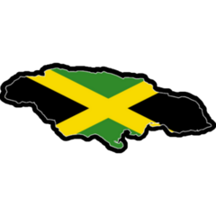 Jamaica Map On Black Sticker