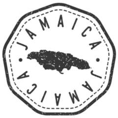 Jamaica Map Stamp Retro Sticker
