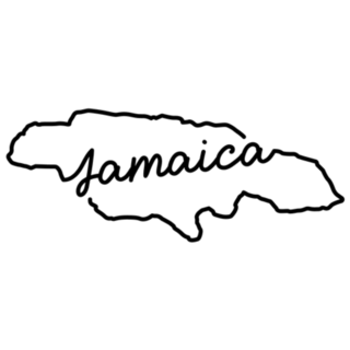 Jamaica Outline Map Handwritten Sticker