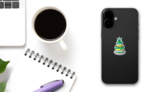 Jamaican Marijuana Cake Sticker on a Phone (New) example