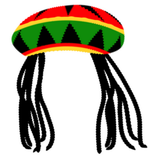 Jamaican Rasta Hat With Dreadlocks Sticker