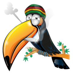 Jamaican Toucan Cartoon Sticker