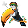 Jamaican Toucan Cartoon Sticker