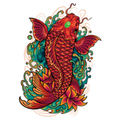 Japan Brilliant Koi Fish Sticker