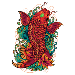 Japan Brilliant Koi Fish Sticker