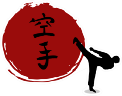 Japan Calligraphy - Karate On Sun Sticker