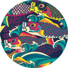 Japan Colorful Koinobori Carp Streamer Sticker