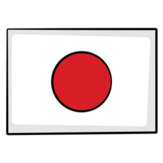 Japan Flag In Drawing Style Sticker