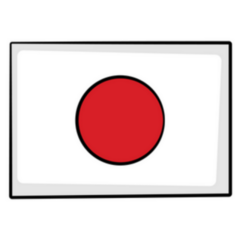 Japan Flag In Drawing Style Sticker
