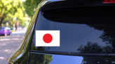 Japan Flag Sticker on a Rear Car Window (New) example
