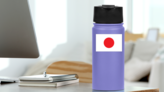 Japan Flag Sticker on a Water Bottle (New) example