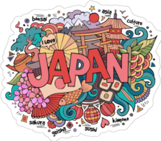 Japan Hand Lettering And Doodles Sticker