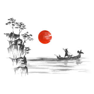 Japan Traditional Japanese Painting Sumi-e Sticker