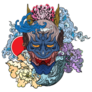 Japanese Demon Mask Tattoo Sticker
