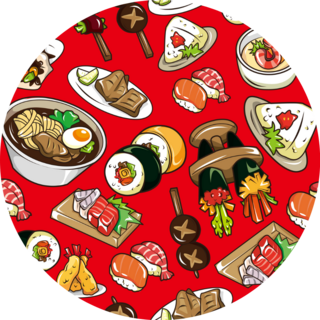 Japanese Food Pattern Sticker