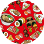 Japanese Food Pattern Sticker