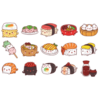 Japanese Food Sticker Sheet
