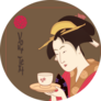 Japanese Geisha Traditional Art Style Sticker