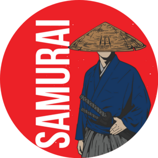 Japanese Samurai In Traditional Costume Sticker