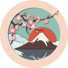 Japanese-style Cut Paper Card Sticker