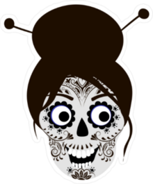 Japanese Sugar Skull Sticker