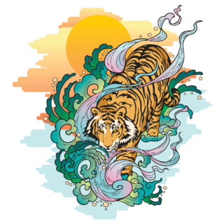 Japanese Tiger Sticker