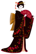 Japanese Woman In A Kimono Sticker