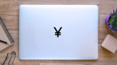 Japanese Yen Symbol Sticker on a Laptop (New) example