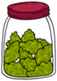 Jar With Marijuana Buds Doodle Sticker