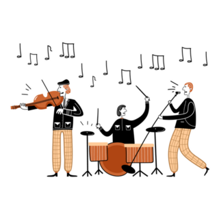 Jazz Festival Concert Musical Band Illustration Sticker